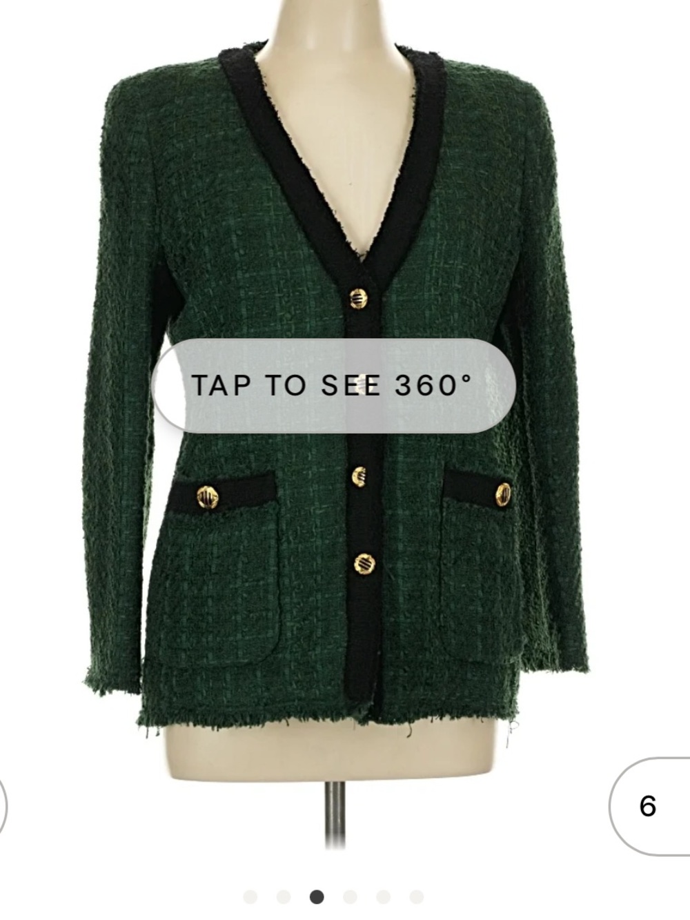 Zara chic BLAZER jacket tweed blazer women size M Chanel style CC - Picture 5 of 16